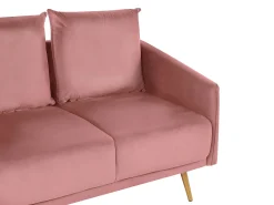 Sohvat<Beliani 2-Istuttava Sohva Samettinen Vaaleanpunainen Maura