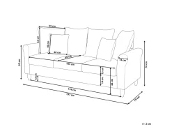 Sohvat<Beliani 3-Istuttava Sohva Samettinen Laivastonsininen Bornholm