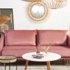 Sohvat<Beliani 3-Istuttava Sohva Samettinen Vaaleanpunainen Maura