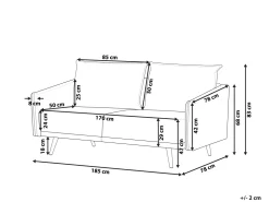 Sohvat<Beliani 3-Istuttava Sohva Samettinen Vaaleanpunainen Maura