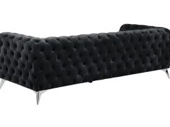 Sohvat<Beliani 3-Istuttava Sohva Samettinen Musta Sotra