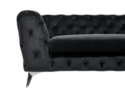 Sohvat<Beliani 3-Istuttava Sohva Samettinen Musta Sotra