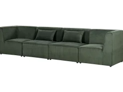 Sohvat<Beliani 4-Istuttava Sohva Vakosametti Tummanvihrea Lemvig