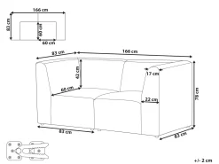 Sohvat<Beliani 2-Istuttava Sohva Vakosametti Luonnonvalkoinen Lemvig