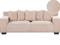 Sohvat<Beliani 3-Istuttava Sohva Vakosametti Lohenpunainen Viskan