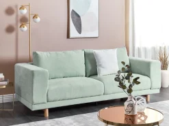 Sohvat<Beliani 3-Istuttava Sohva Vakosametti Mintunvihrea Nivala