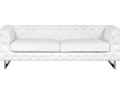 Best Beliani 3-Istuttava Sohva Valkoinen Vissland