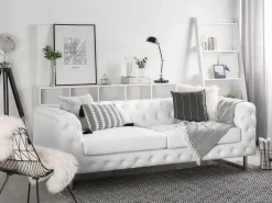 Best Beliani 3-Istuttava Sohva Valkoinen Vissland