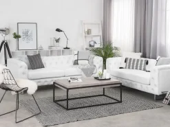 Best Beliani 3-Istuttava Sohva Valkoinen Vissland