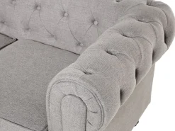 Store Beliani 4-Istuttava Sohvaryhma Kangas Vaaleanharmaa Chesterfield