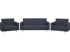 Sohvat<Beliani 5-Istuttava Sohvaryhma Kangas Tummanharmaa Aberdeen