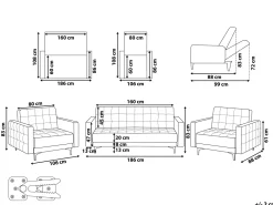 Sohvat<Beliani 5-Istuttava Sohvaryhma Kangas Tummanharmaa Aberdeen