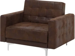 Sohvat<Beliani 5-Istuttava Sohvaryhma Keinonahka Ruskea Aberdeen