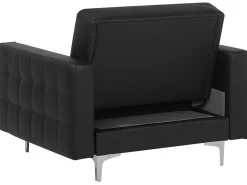 Hot Beliani 5-Istuttava Sohvaryhma Keinonahka Musta Aberdeen