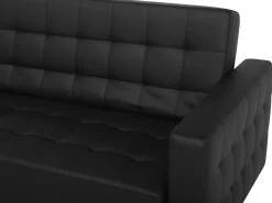 Hot Beliani 5-Istuttava Sohvaryhma Keinonahka Musta Aberdeen