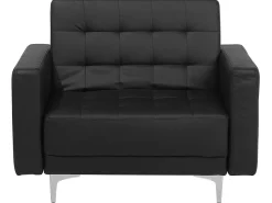 Hot Beliani 5-Istuttava Sohvaryhma Keinonahka Musta Aberdeen