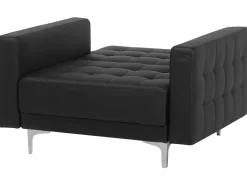 Hot Beliani 5-Istuttava Sohvaryhma Keinonahka Musta Aberdeen