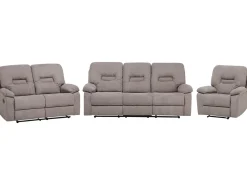 Sohvat<Beliani 6-Istuttava Sohvaryhma Manuaalisesti Saadettava Kangas Ruskeanharmaa Bergen