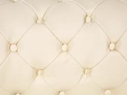 Store Beliani 4-Istuttava Sohvaryhma Nahka Kermanvalkoinen Chesterfield