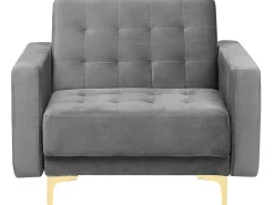 Cheap Beliani 5-Istuttava Sohvaryhma Sametti Harmaa Aberdeen