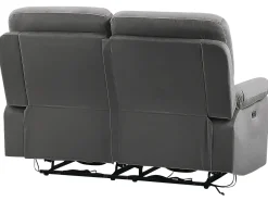 Shop Beliani 6-Istuttava Sohvaryhma Sametti Sahkosaadettava Tummanharmaa Bergen