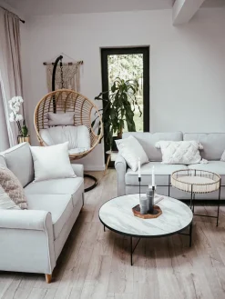 Sohvat<Beliani 5-Istuttava Sohvaryhma Sametti Vaalea Beige Ronneby