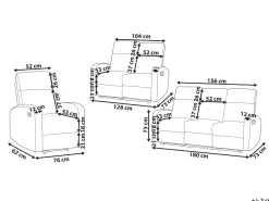 Sale Beliani 6-Istuttava Sohvaryhma Sametti Saadettava Vaaleanharmaa Verdal