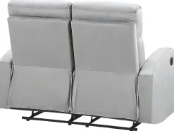 Sale Beliani 6-Istuttava Sohvaryhma Sametti Saadettava Vaaleanharmaa Verdal