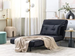 Sohvat<Beliani 3-Istuttava Sohvaryhma Sametti Musta Vestfold