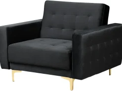 Sohvat<Beliani 5-Istuttava Sohvaryhma Sametti Musta Aberdeen