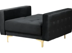 Sohvat<Beliani 5-Istuttava Sohvaryhma Sametti Musta Aberdeen