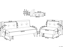 Sohvat<Beliani 3-Istuttava Sohvaryhma Sametti Laivastonsininen Vestfold