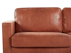 Sohvat<Beliani 3-Istuttava Tekonahkainen Sohva Ruskea Savalen