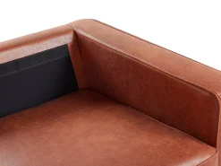 Sohvat<Beliani 3-Istuttava Tekonahkainen Sohva Ruskea Savalen