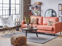 Sohvat<Beliani 3-Istuttava Tekonahkainen Sohva Ruskea Savalen