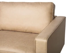 Sohvat<Beliani 3-Istuttava Tekonahkainen Sohva Beige Savalen