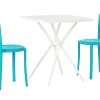 Flash Sale Beliani 2-Istuttava Turkoosi / Valkoinen Muovinen Bistrosetti Sersale / Camogli