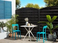 Flash Sale Beliani 2-Istuttava Turkoosi / Valkoinen Muovinen Bistrosetti Sersale / Camogli