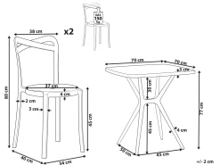 Flash Sale Beliani 2-Istuttava Turkoosi / Valkoinen Muovinen Bistrosetti Sersale / Camogli