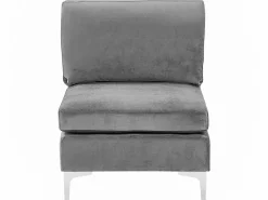 Sale Beliani 6-Istuttava U-Kulmasohva Sametti Harmaa Evja