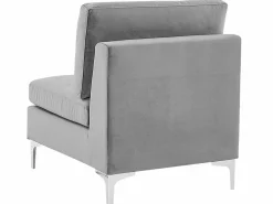 Sale Beliani 6-Istuttava U-Kulmasohva Sametti Harmaa Evja