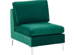 Best Sale Beliani 6-Istuttava U-Kulmasohva Sametti Vihrea Evja