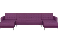 Store Beliani 5-Istuttava U-Kulmavuodesohva Kangas Violetti Aberdeen