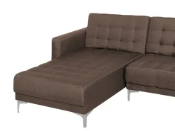 Sohvat<Beliani 5-Istuttava U-Kulmavuodesohva Kangas Tummanruskea Aberdeen