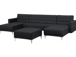 Best Beliani 5-Istuttava U-Kulmavuodesohva Ja Rahi Kangas Grafiitinharmaa Aberdeen