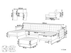 Sohvat<Beliani 5-Istuttava U-Kulmavuodesohva Ja Rahi Keinonahka Valkoinen Aberdeen
