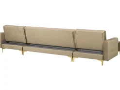 Cheap Beliani 5-Istuttava U-Kulmavuodesohva Sametti Hiekanruskea Aberdeen