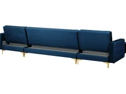 Sohvat<Beliani 5-Istuttava U-Kulmavuodesohva Ja Rahi Sametti Laivastonsininen Aberdeen