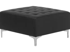 Outlet Beliani 6-Istuttava U-Kulmavuodesohva Ja Rahi Keinonahka Musta Aberdeen