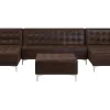Sohvat<Beliani 5-Istuttava U-Kulmavuodesohva Ja Rahi Keinonahka Ruskea Aberdeen